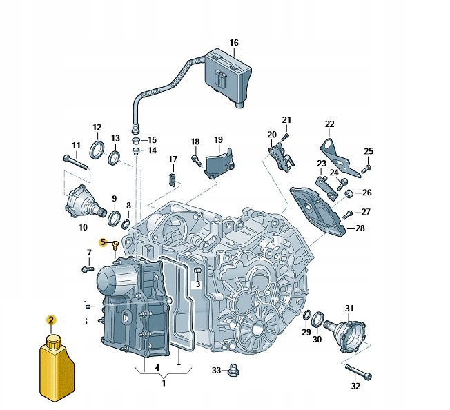 ASO VW ZESTAW OLEJÓW DO WYMIANY SKRZYNIA DSG DQ200 Producent części Volkswagen OE