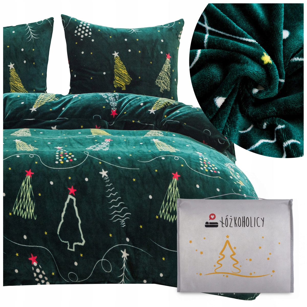 Posteľná Bielizeň 200x220 3 dielov z mikrovlákna Plyšová na zimu medvedík Martino