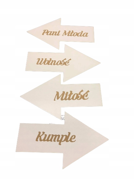 

Drogowskaz Ślubny 4 sztuki Miłość Pani Młoda 40cm