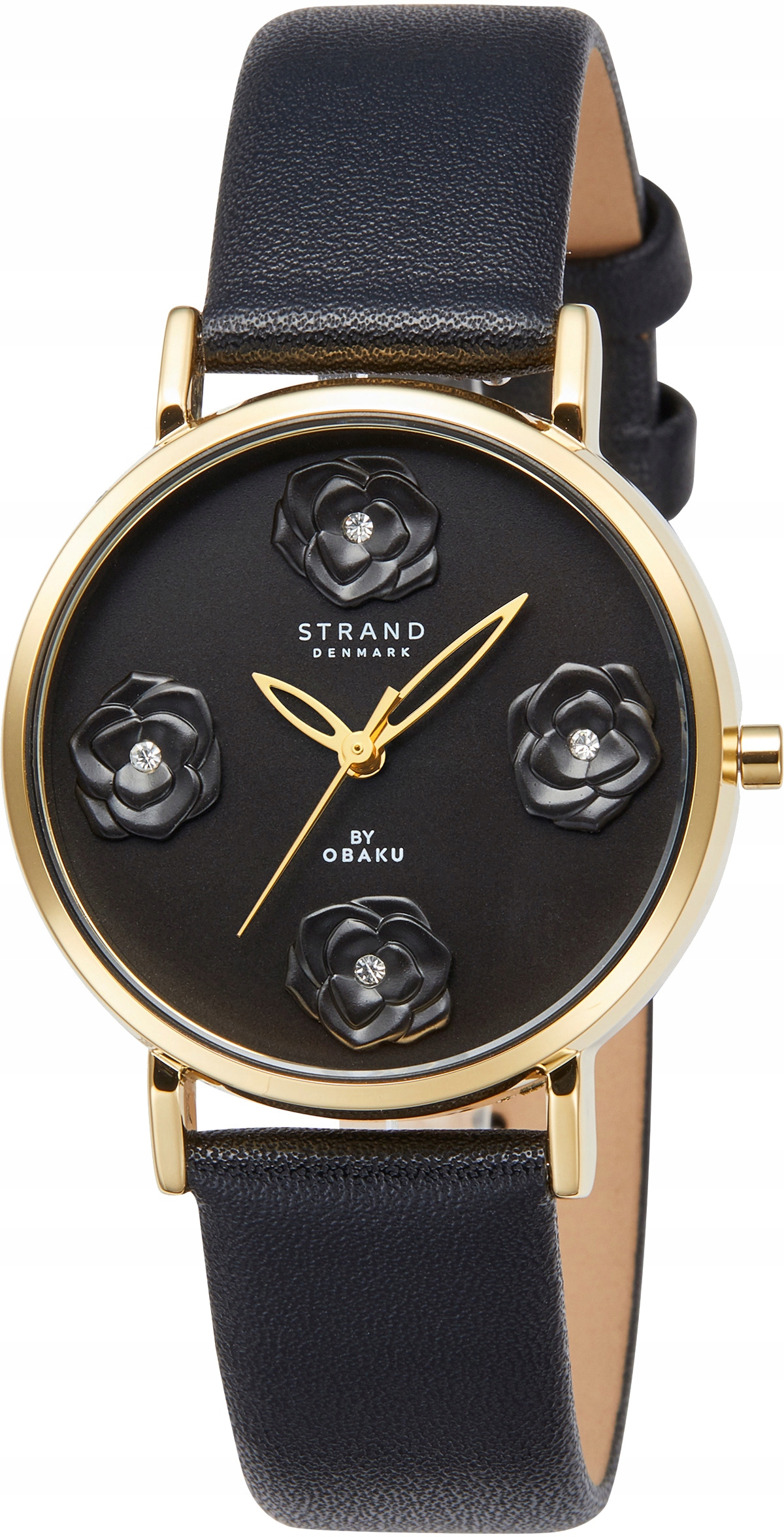 Nové Originální dámské hodinky Strand by Obaku S733LXGBVB zlaté, černé