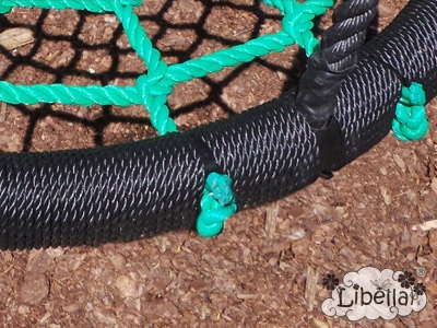 HUŚTAWKA BOCIANIE GNIAZDO XL 100cm CZARNO - CZERWONA LINY 18mm Materiał inny