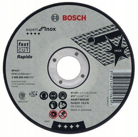 

Tarcza tnąca for Inox As 60 T Inox Bf 125 x 1,0 mm