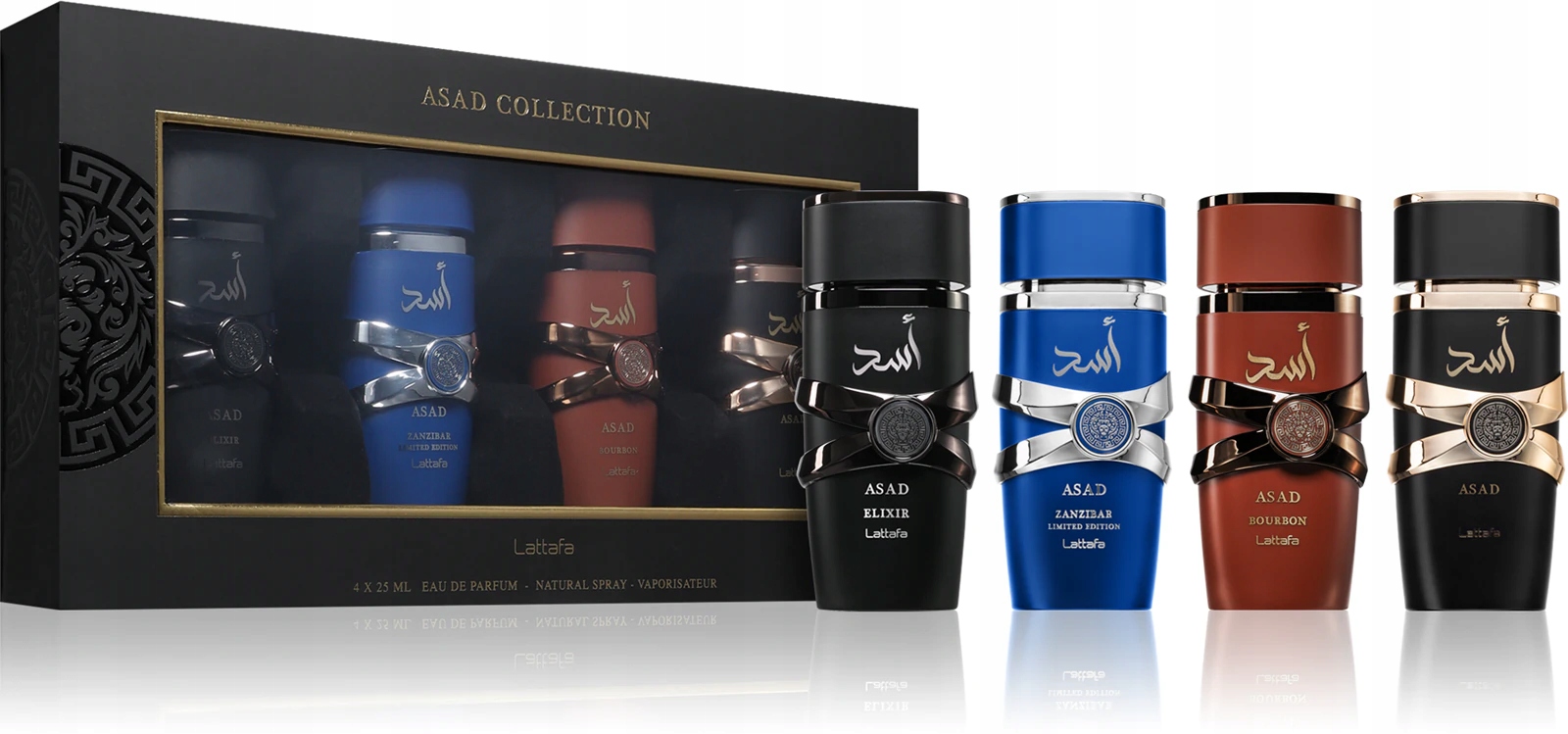 Arabski Zestaw Lattafa Asad Collection 4x25ml+GRATIS!!!