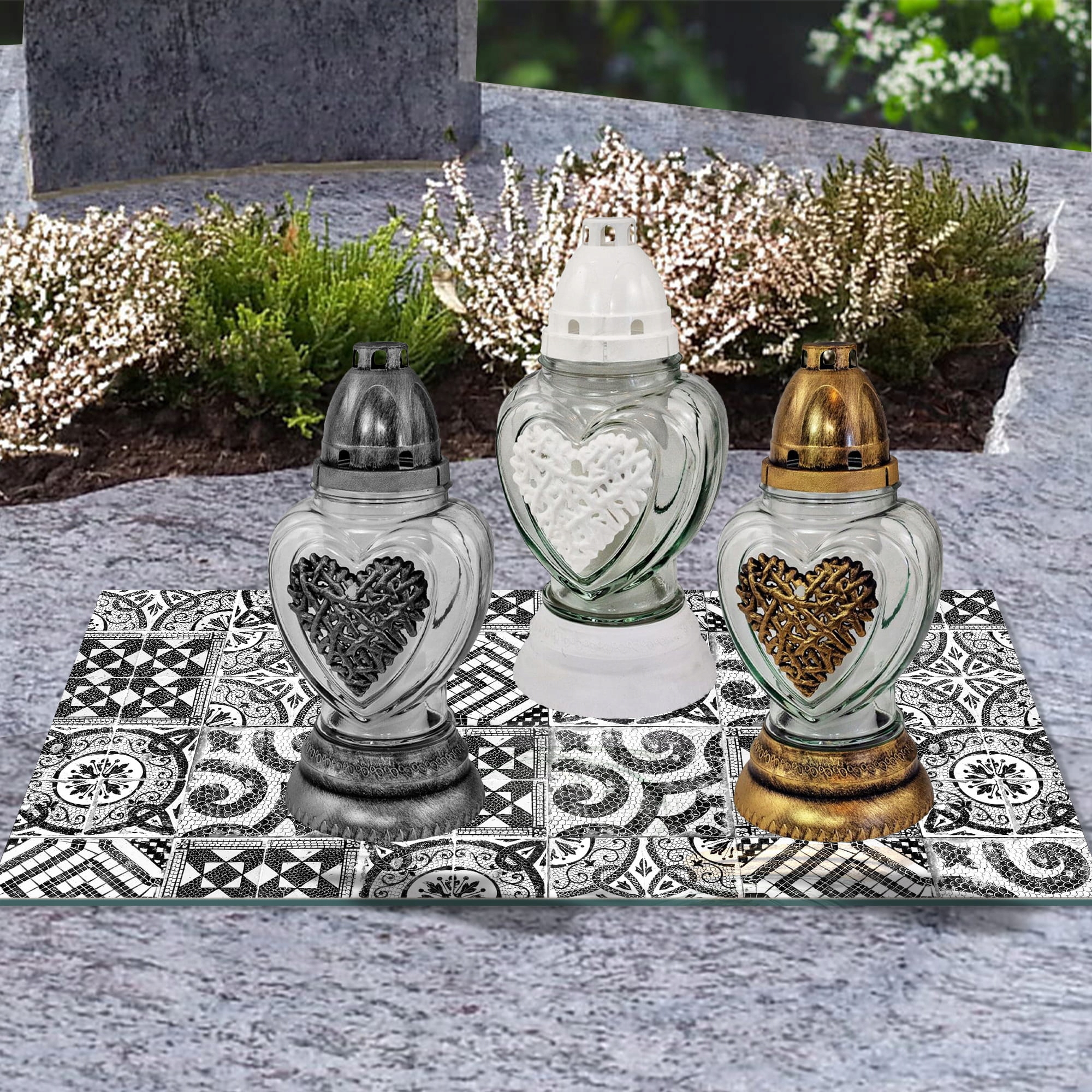 SZKLANA PODSTAWKA POD ZNICZE 60x20cm Mozajka 24c Długość 60 cm