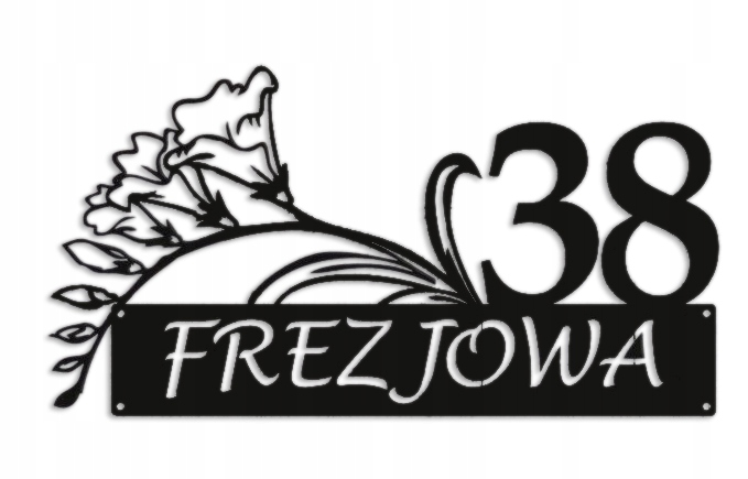 Číslo Na Dom 60 cm Tabuľa Adresa Oceľ 2 mm ul. Frezjowa