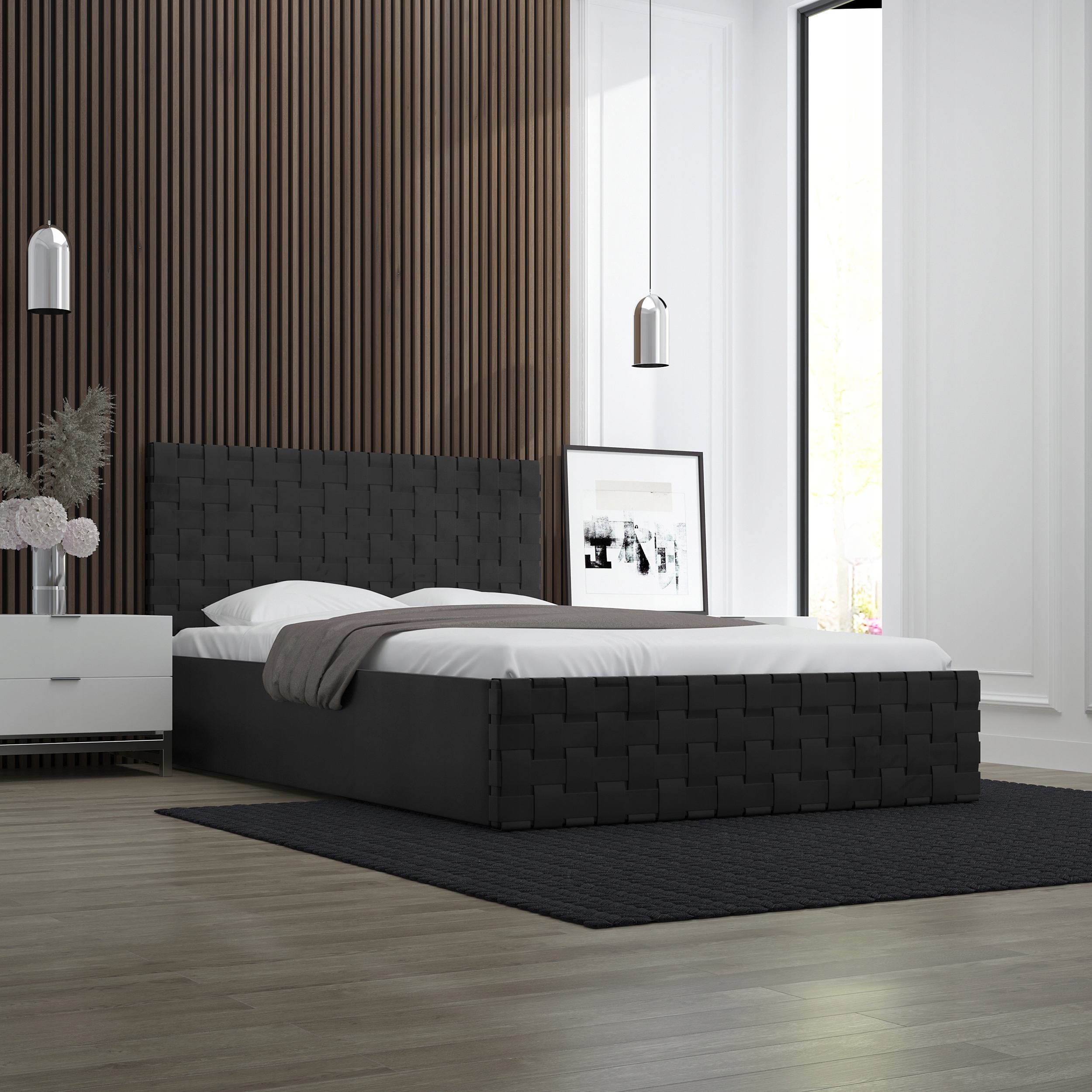 Łóżko tapicerowane LAGOS SLIM 90x200 z pojemnikiem Marka inna