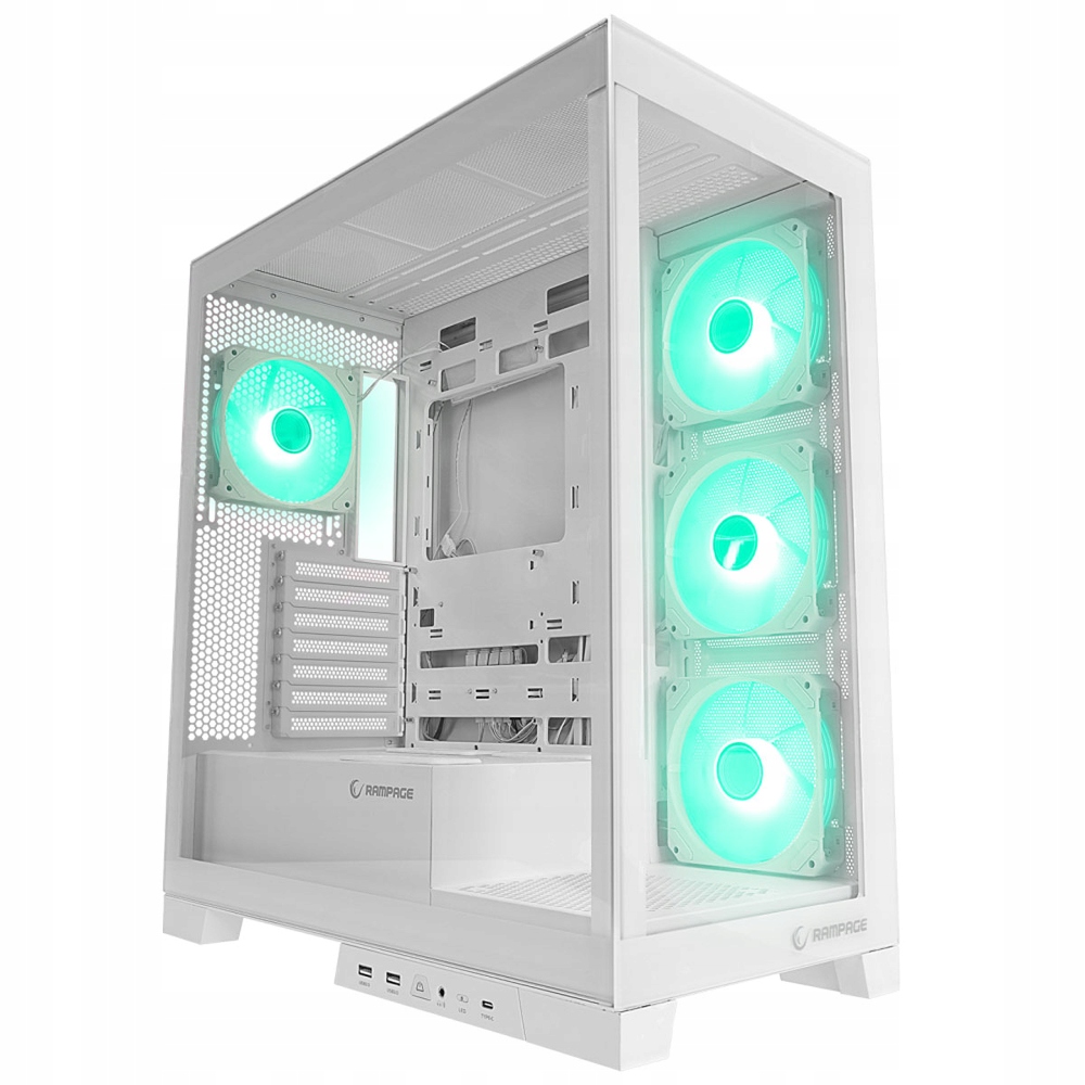 Rampage Hydra V2 Skříň pro Pc akvárium 4x Argb ventilátor bílý