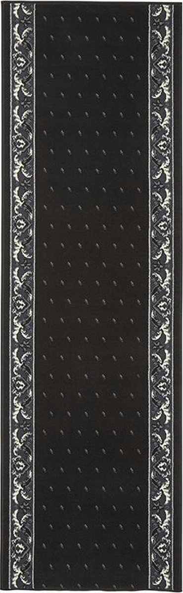 Čierny behúň s krátkym mäkkým vlasom 80 x 400 cm