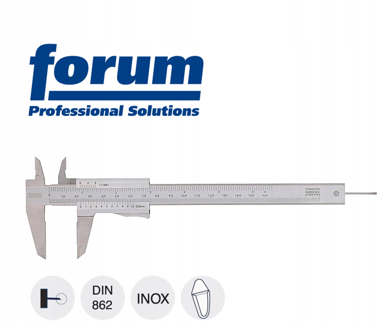 Suwmiarka 150mm INOX z blokadą suwaka FORUM Marka inna