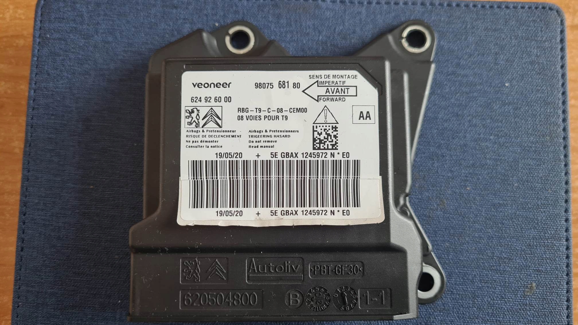 PEUGEOT 308 MODULO SENSOR AIRBAG 624926000