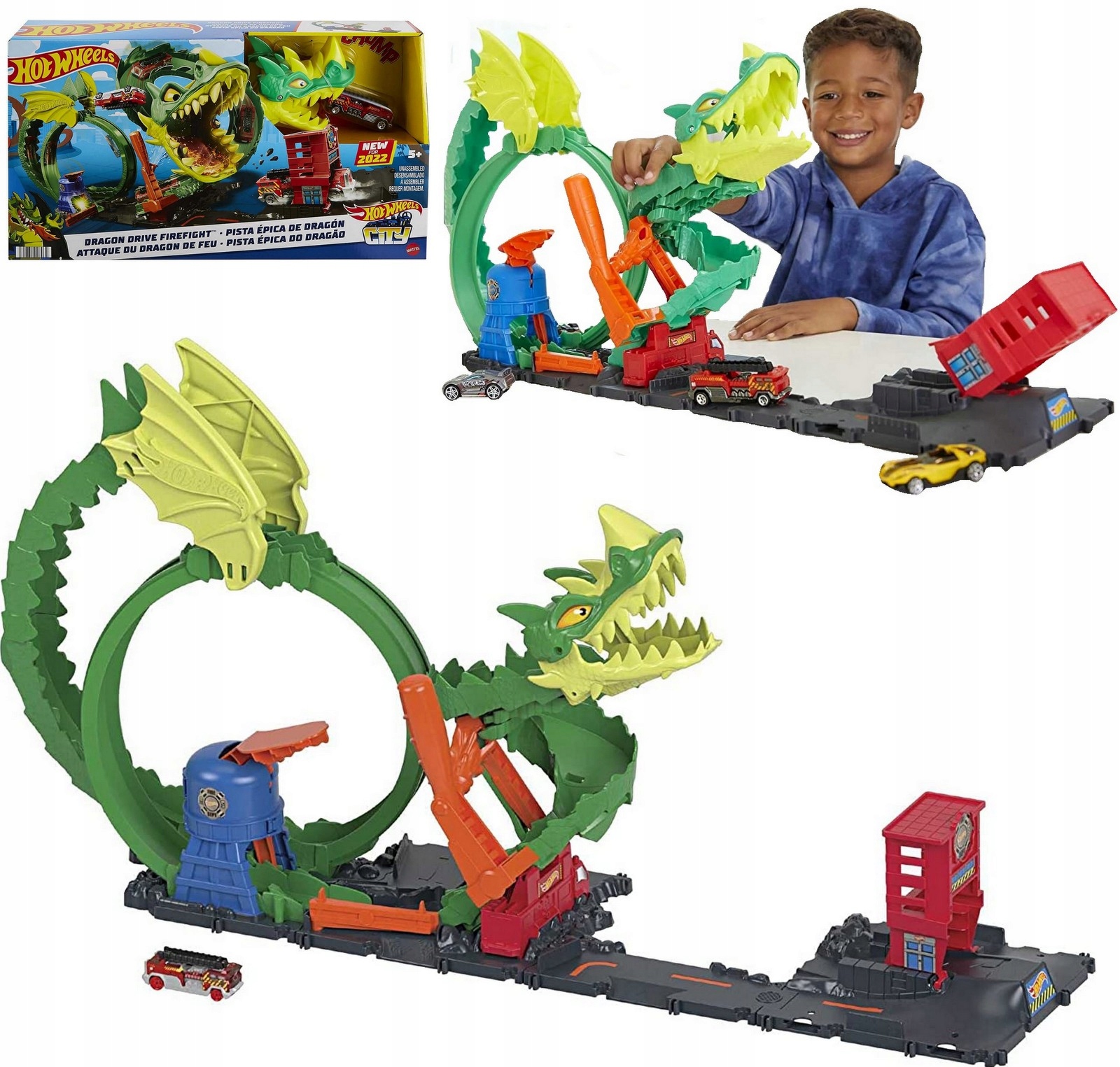 

Hot Wheels City Zestaw Pętla Smoka autko+tor HDP03