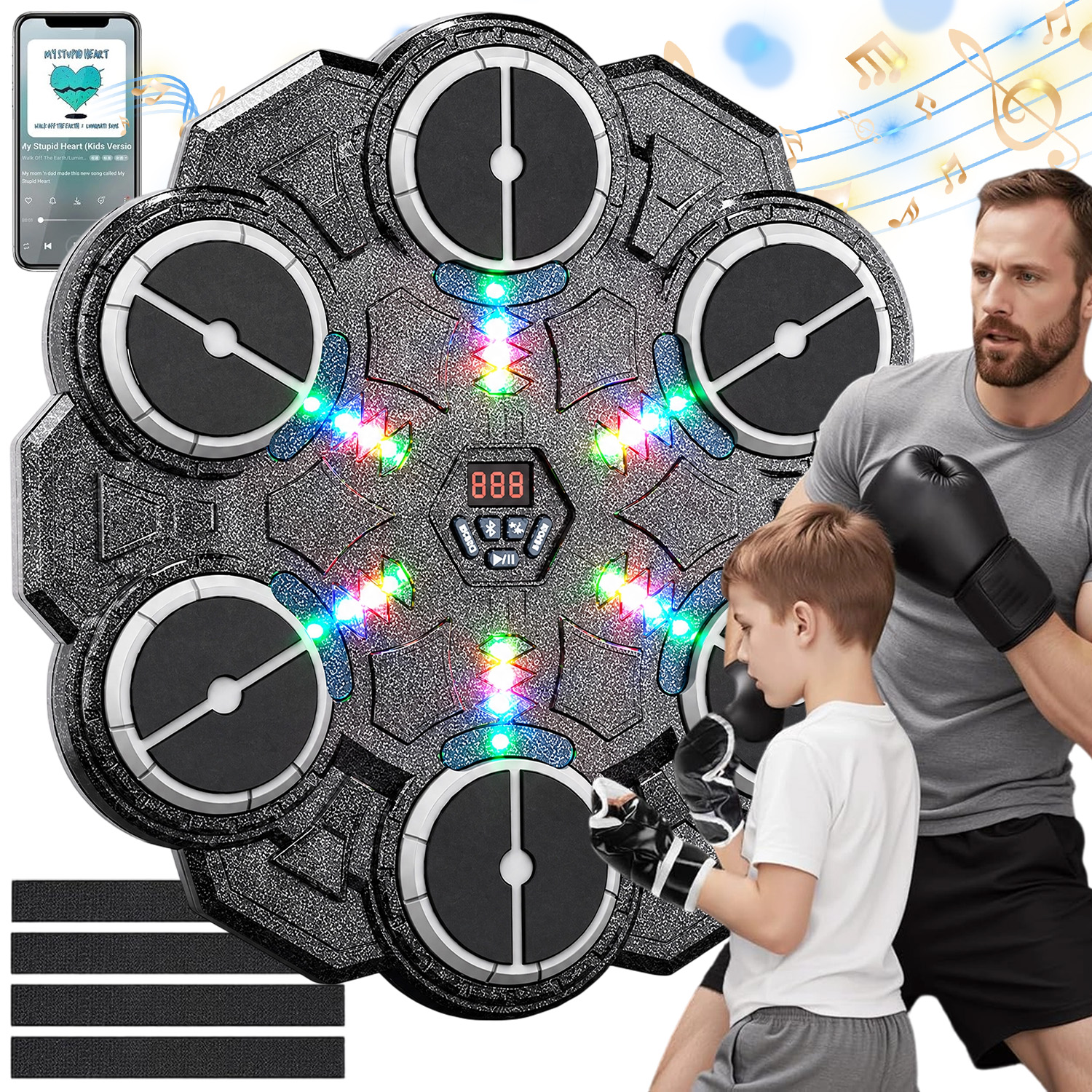 Music Boxing Machine Bluetooth V Tréninkové Boxovací Stěně Rgb Led Usb