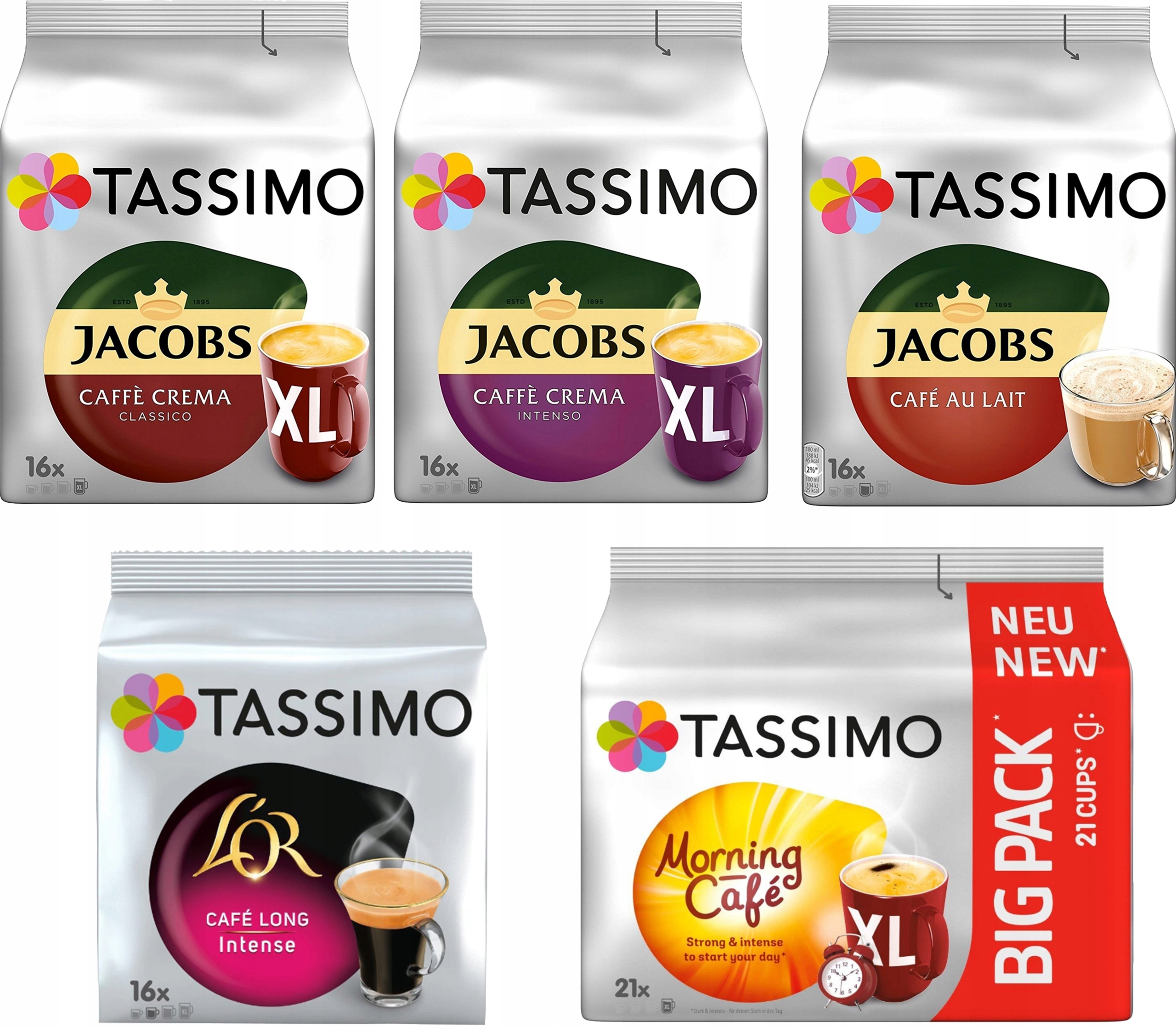 Levně Kapsle Tassimo Jacobs Sada Crema XL 85 ks