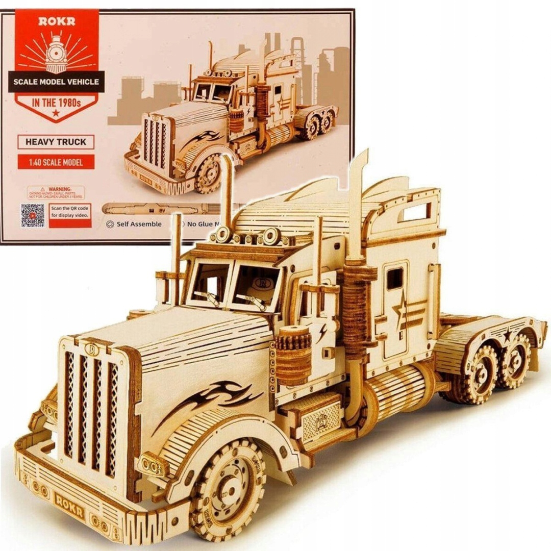 Robotime - mechaniczne puzzle 3D - Ciężarówka Waga produktu z opakowaniem jednostkowym 0.5 kg