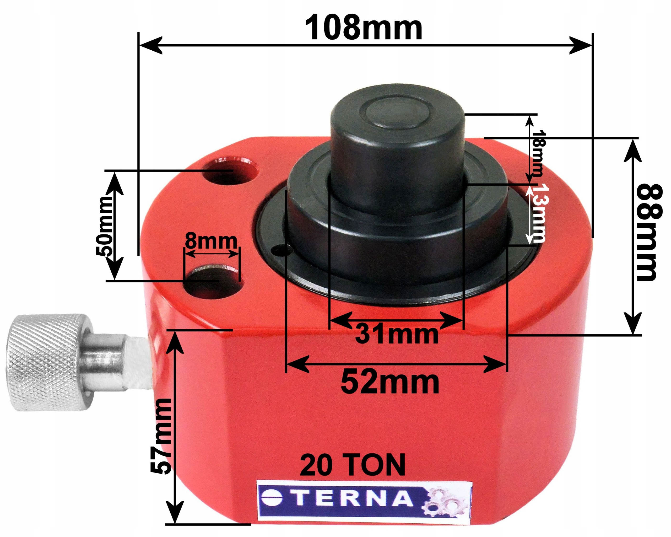 20T TON SILOWNIK HYDRAULICZNY NISKI 2 TLOKI 20 TON EAN 5904915128420