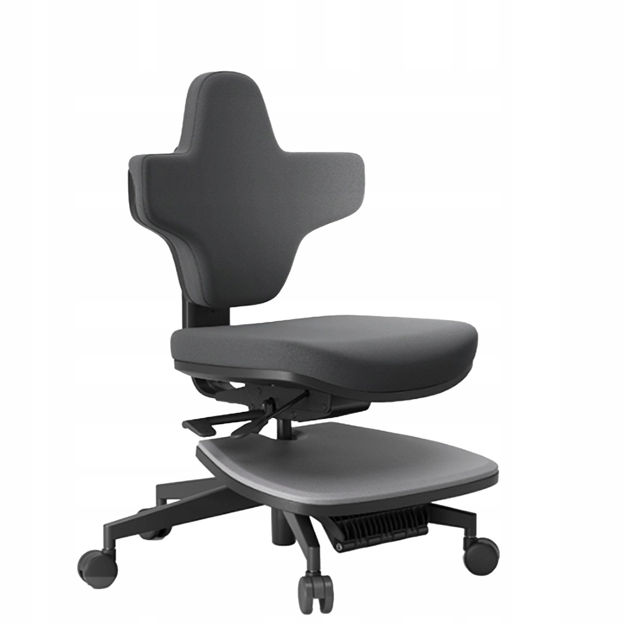 Ergonomiczne Krzesło biurkowe z Rozkładaną Matą do Stania Regulowane czarne