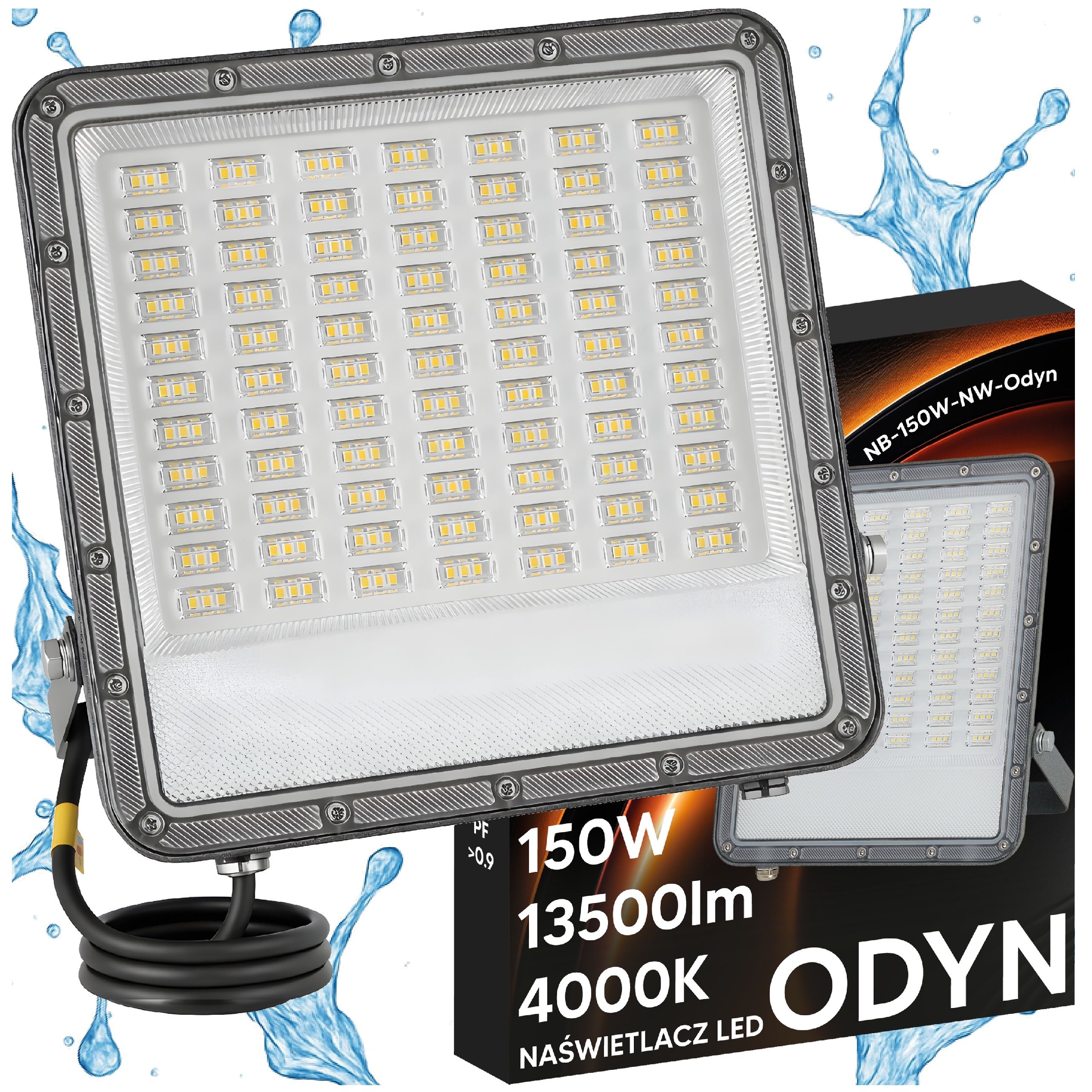 Led zářič 150W Halogenová lampa IP66 13500lm Silný vodotěsný Premium