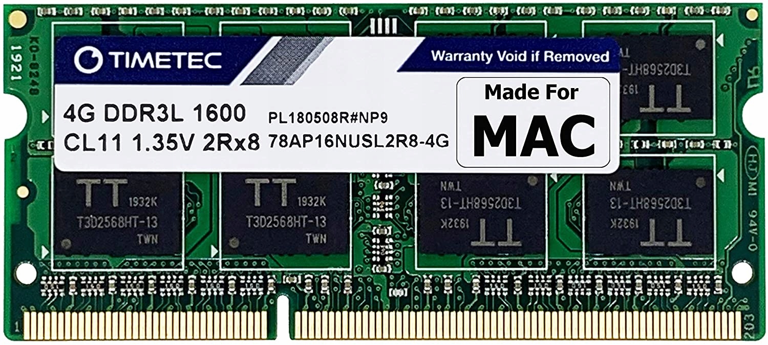 paměť Ram Timetec 4GB DDR3L 1600MHz CL11 Sodimm 1.35V – pro notebook Apple