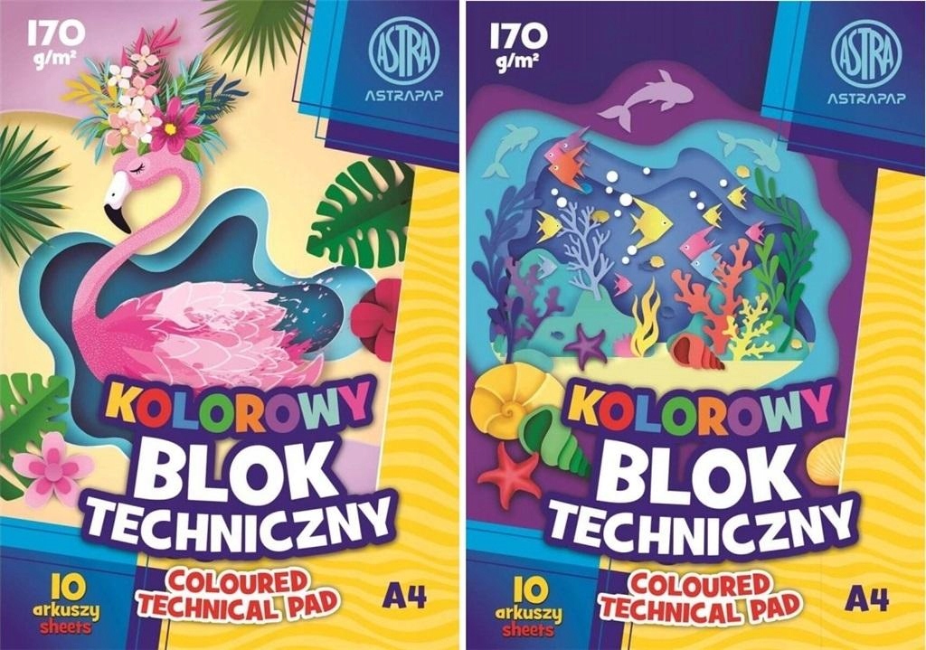 Kreativní Blok Na Lekci Plastiky Barevný blok A4/10K 170g 10 Ks