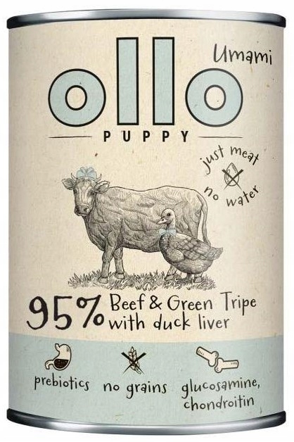 Levně Ollo Puppy Umami hovězí dršťky s kachními játry 6 x 850 g
