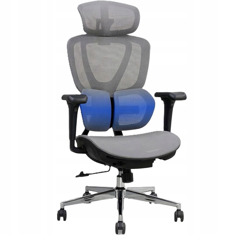Ergonomická kancelářská židle C5G-air, 3D opěrka hlavy, šedá