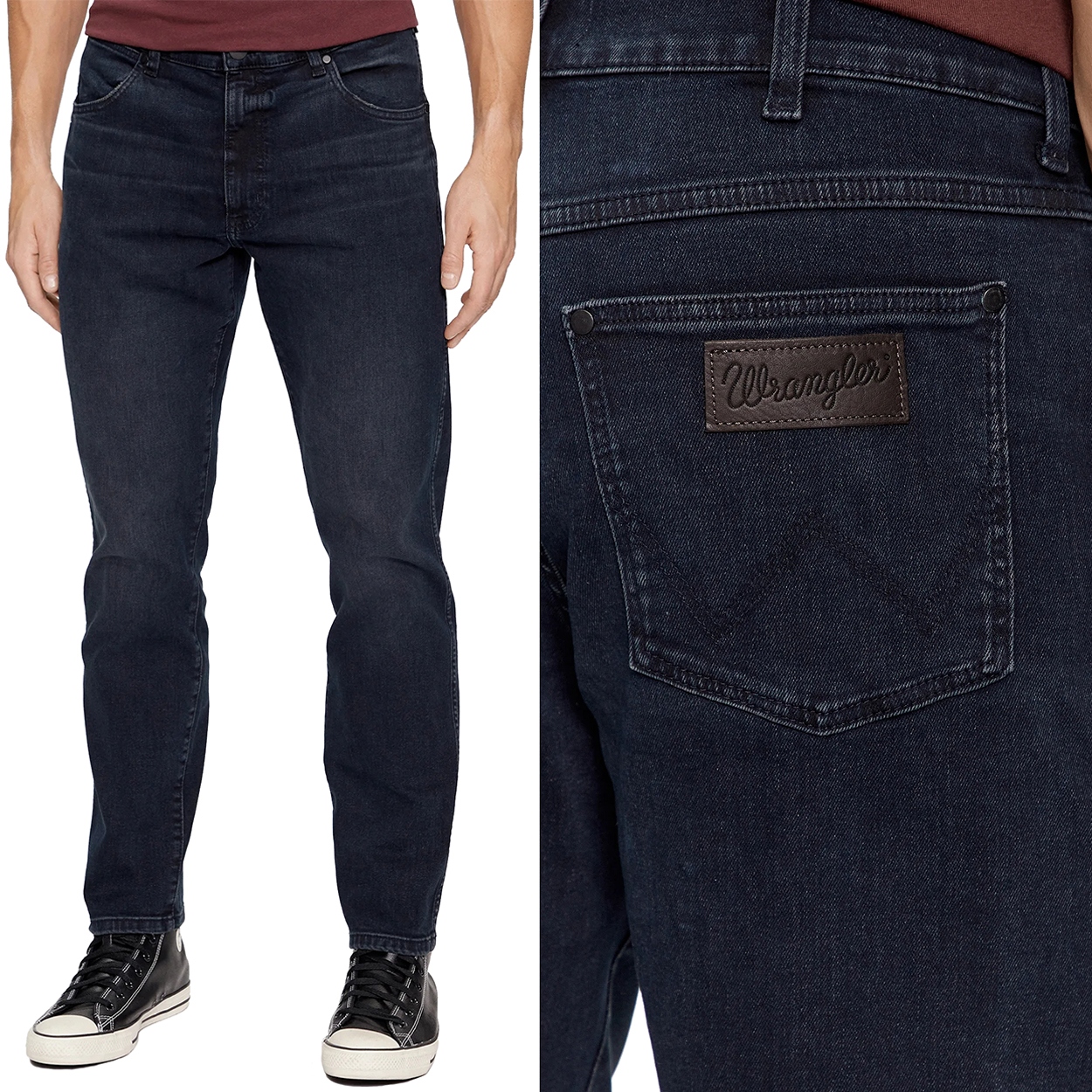Wrangler Larston slim Travis tmavě modré džíny střihu slim fit W32 L32