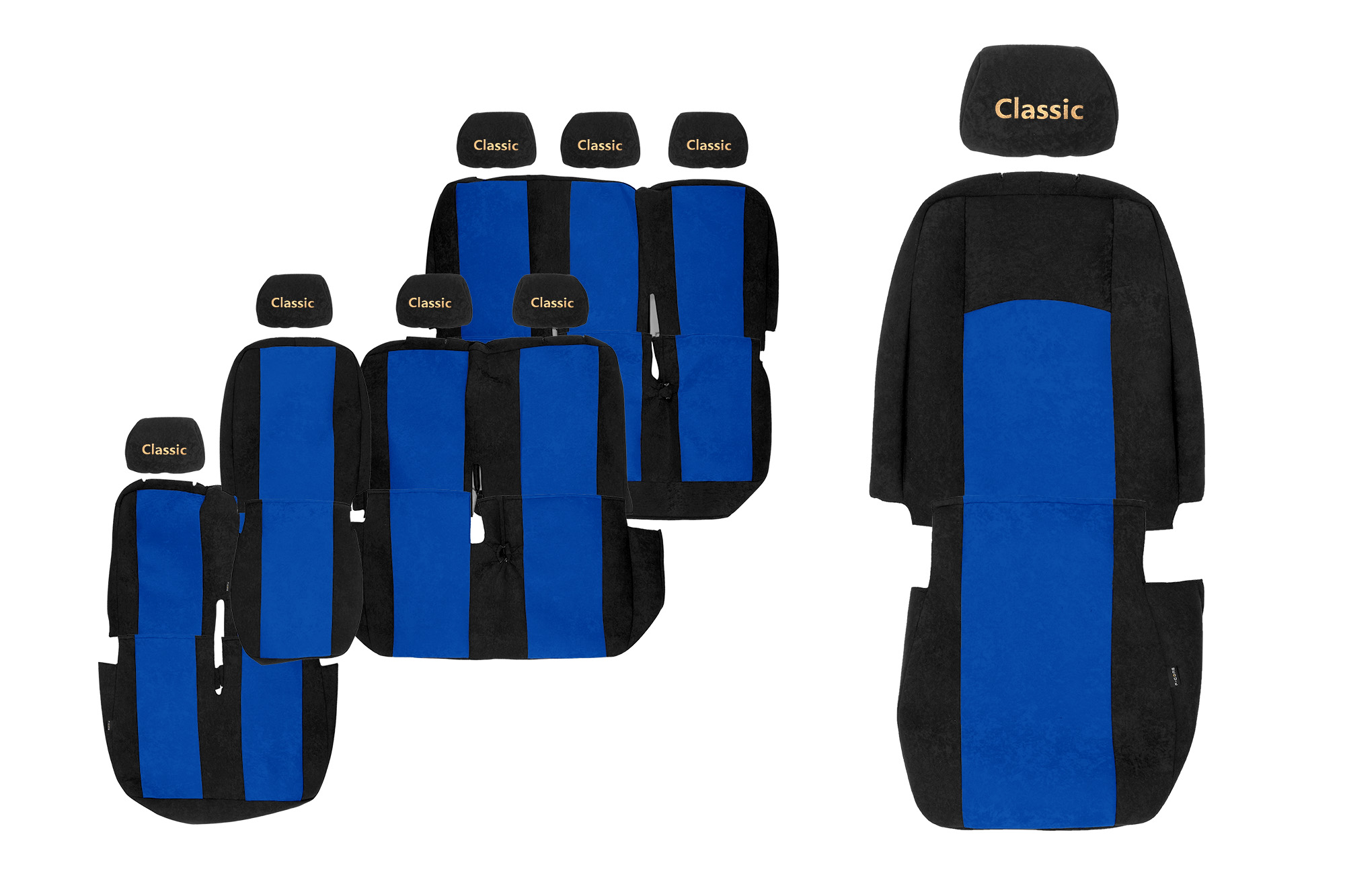 Poťahy sedadiel Van Volkswagen Transporter T5 -15 T6 -21 9os 3 rady 1+2