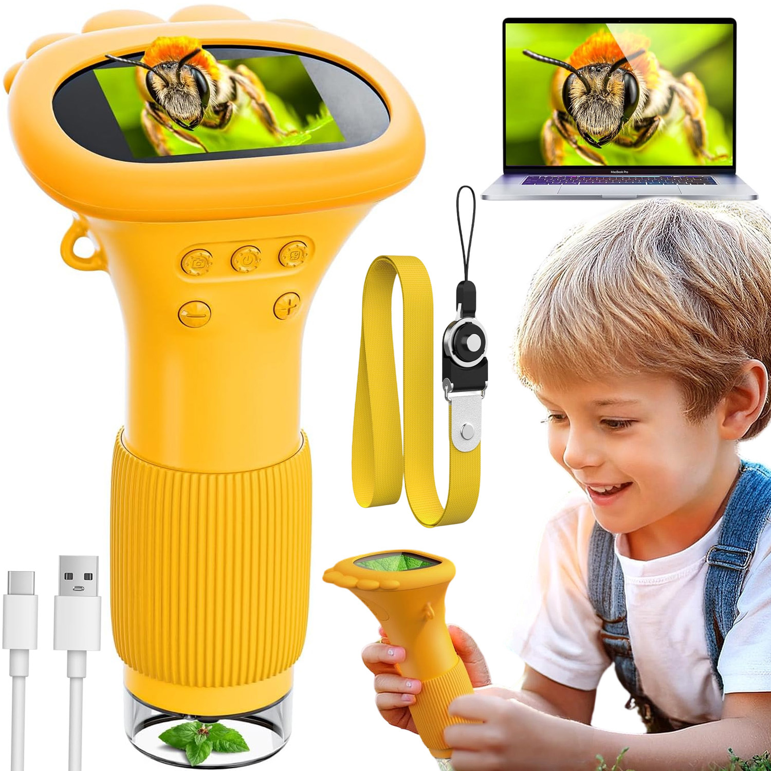 Digitální Kapesní Optický Mikroskop Pro Děti S Led Přiblížením 1000X Hd