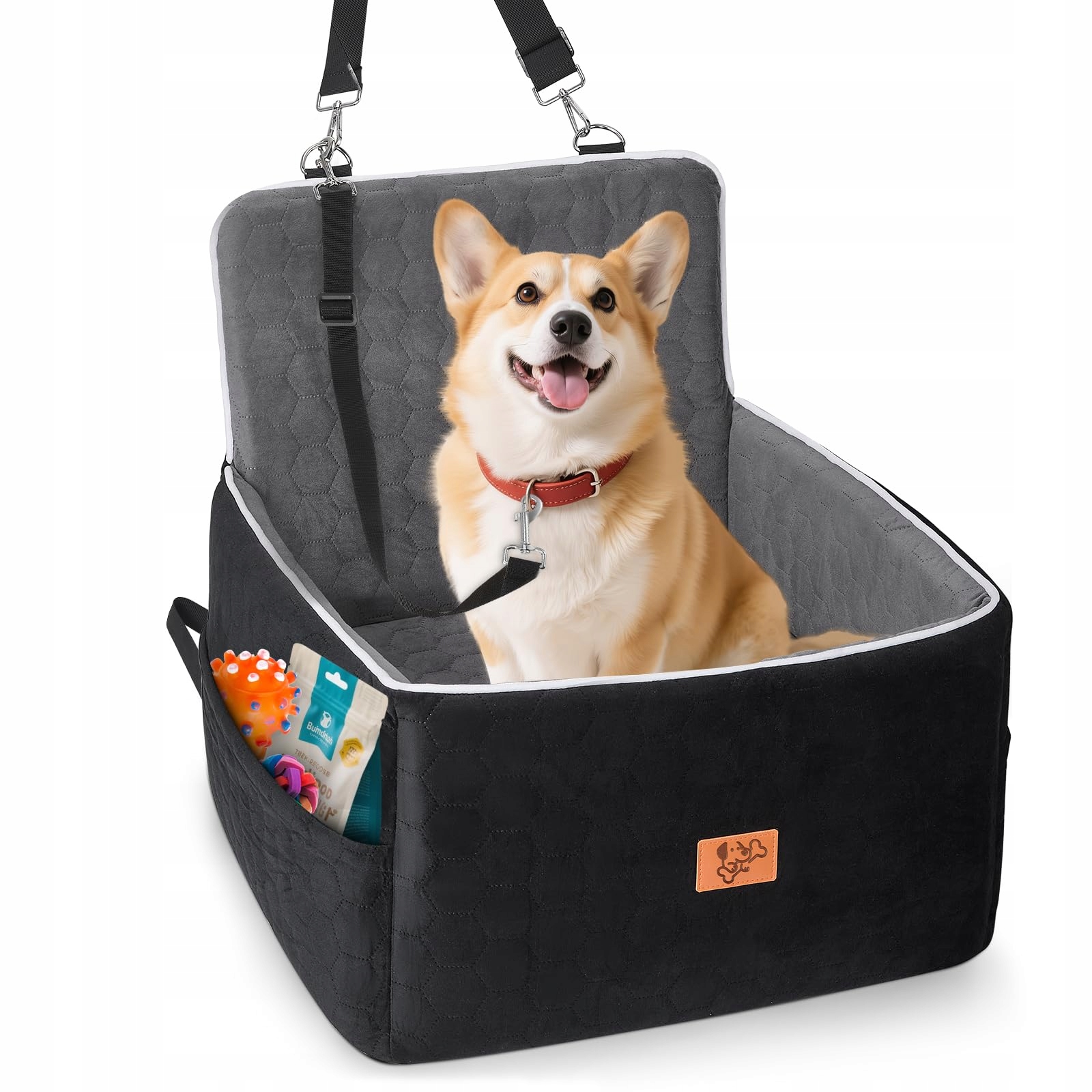 K9 Autositz pro malé a střední psy Odnímatelný a pratelný 52x52x50 cm