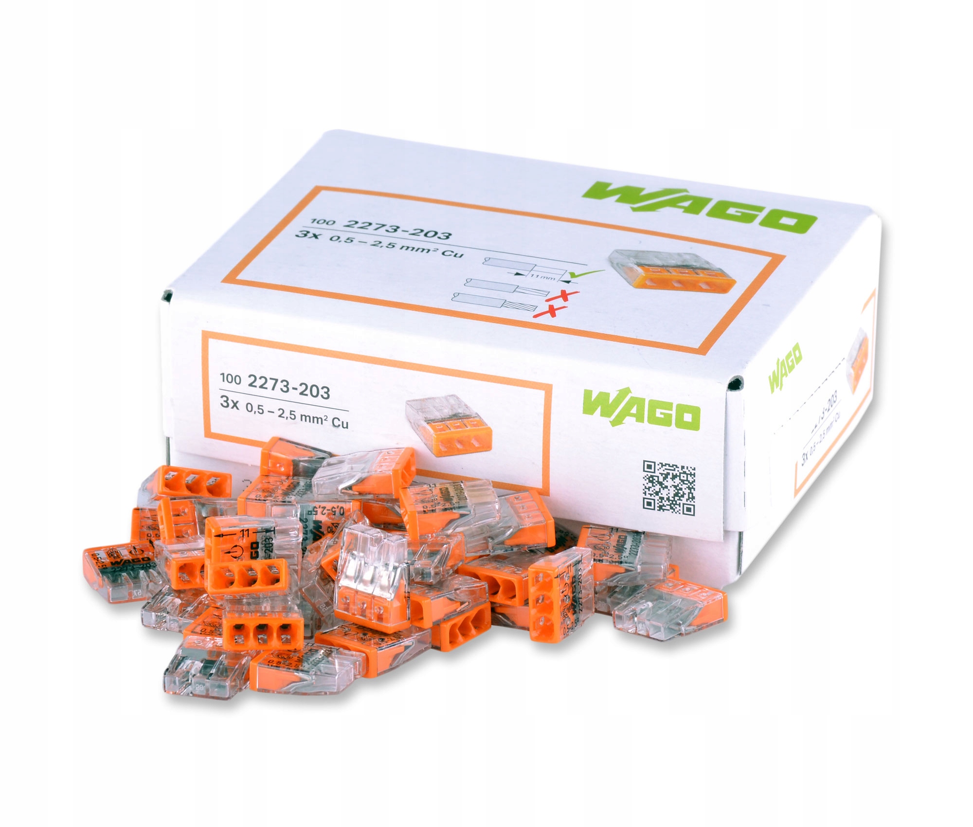 Wago 2273-203 Szybkozłączka 3x0,5-2,5mm 100 szt