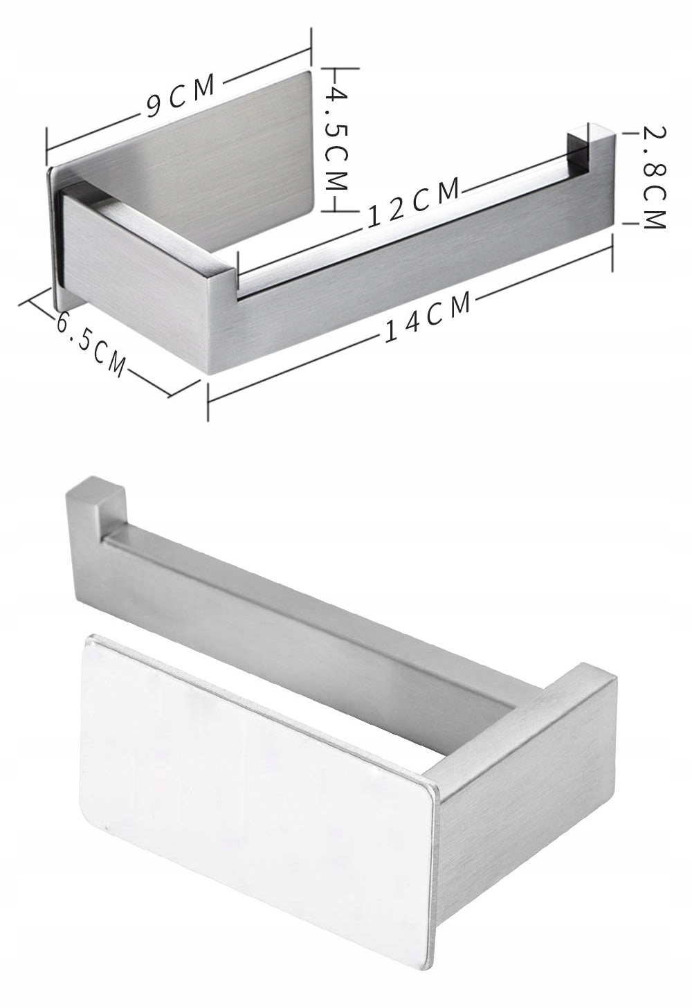 UCHWYT ŚCIENNY NA PAPIER TOALETOWY WIESZAK BEZ WIERCENIA SAMOPRZYLEPNY Przeznaczenie na papier