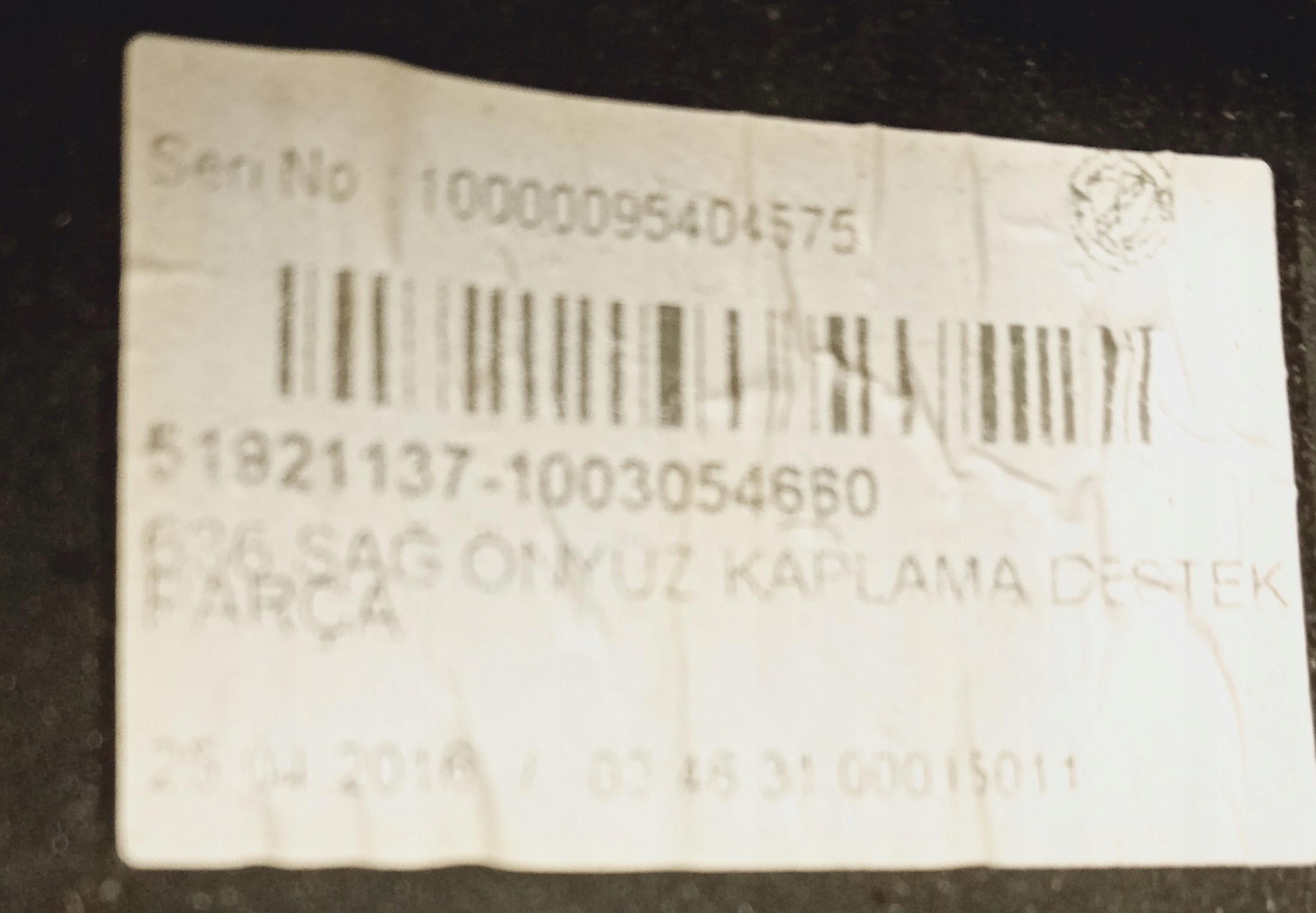 DEKOR Châssis Console FIAT DOBLO II 51921137