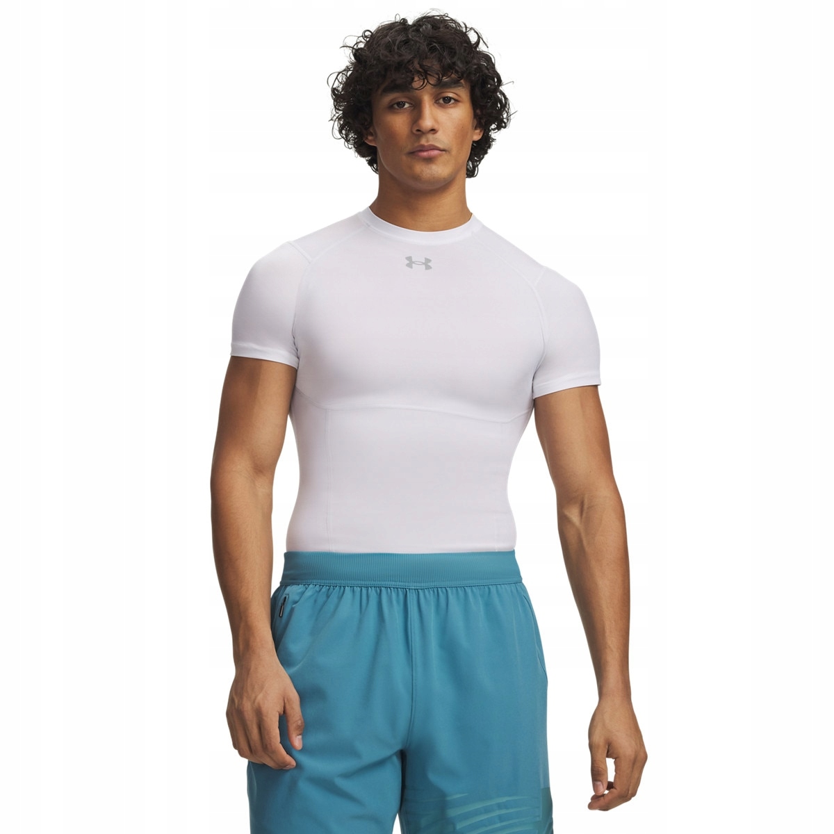 Męska koszulka treningowa Under Armour HeatGear Elite Comp Ss Biały XXL