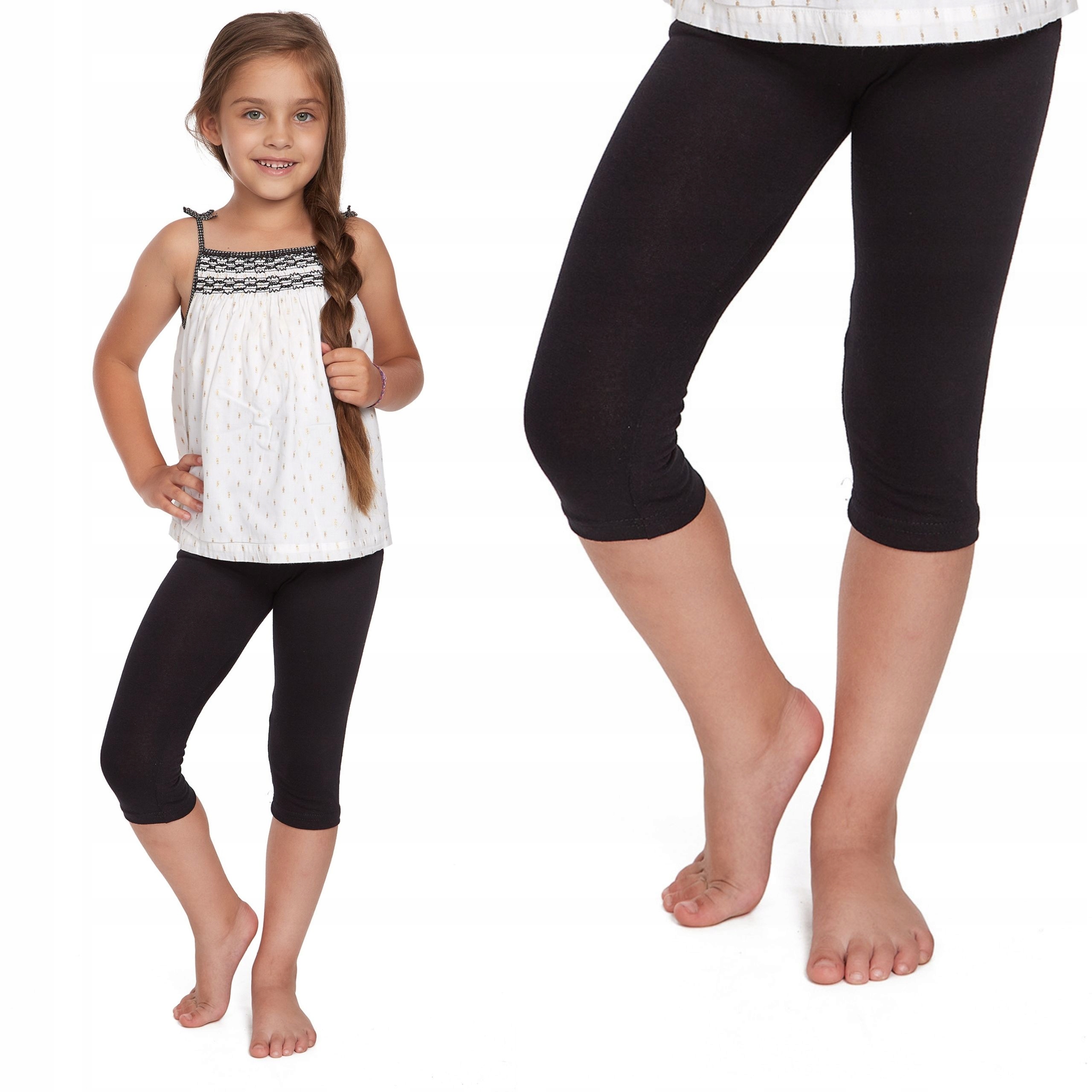 

Legginsy Dziecięce 3/4 Getry Dziewczęce Czarny 116