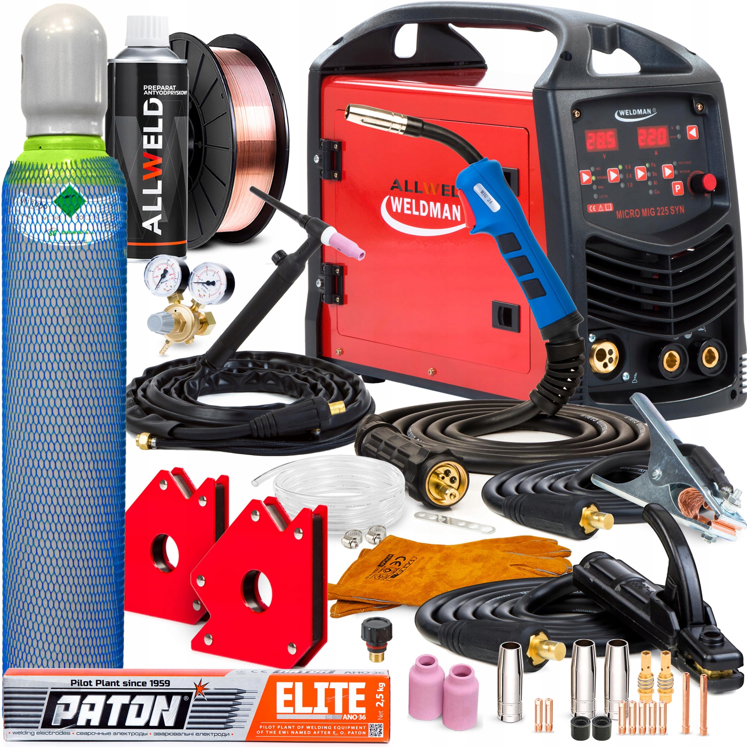 Poloautomatický Svařovací Stroj Weldman Micro Mig 225 Synergie Mma Tig 230V 220A 3V1