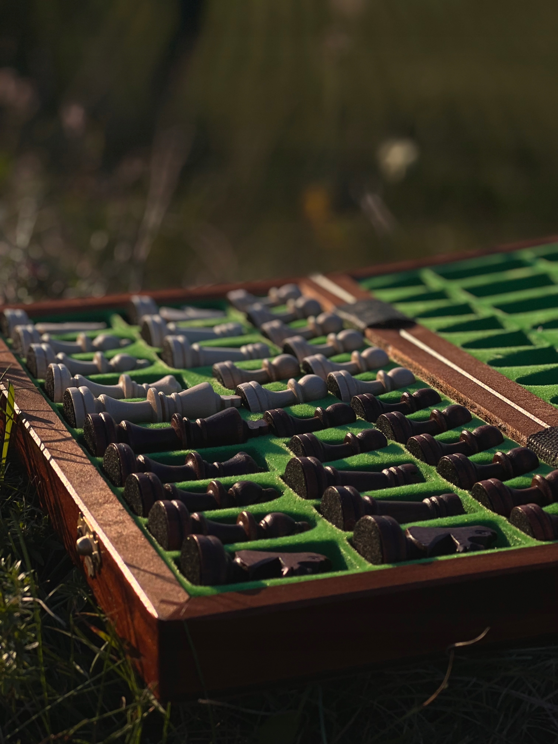 Szachy drewniane TURNIEJOWE 3-Intarsja MAGNETYCZNE Producent Filipek