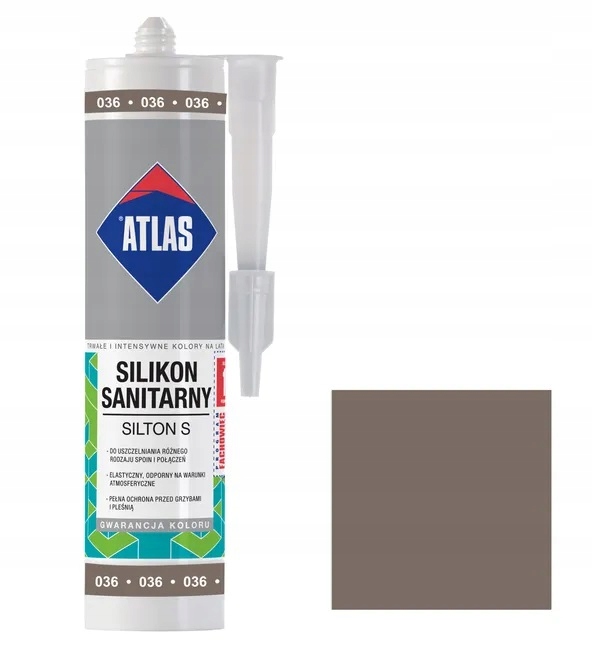 Silikon 280ml ATLAS kolor 036 ciemnoszary