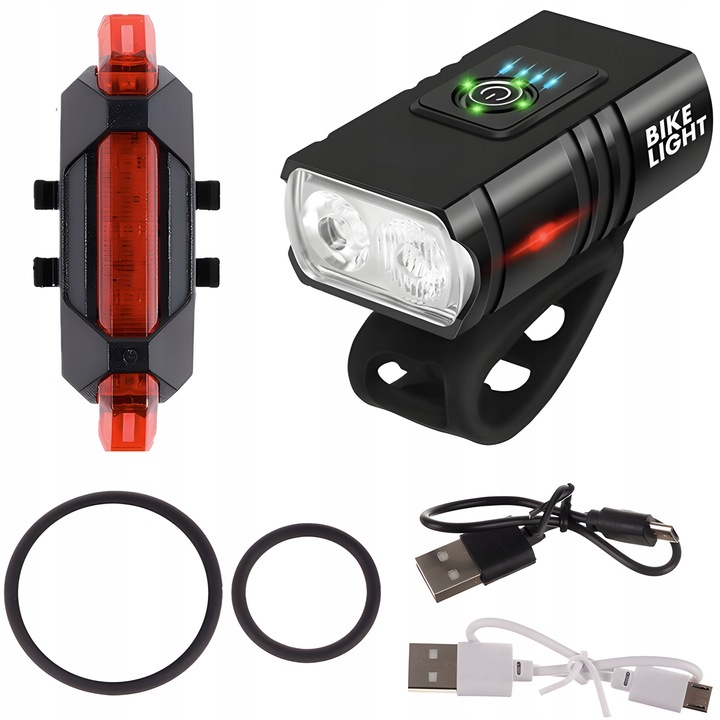 LAMPKI OŚWIETLENIE ROWEROWE LAMPKA LAMPA ROWEROWA PRZEDNIA TYLNA PRZÓD TYŁ Waga 100 g