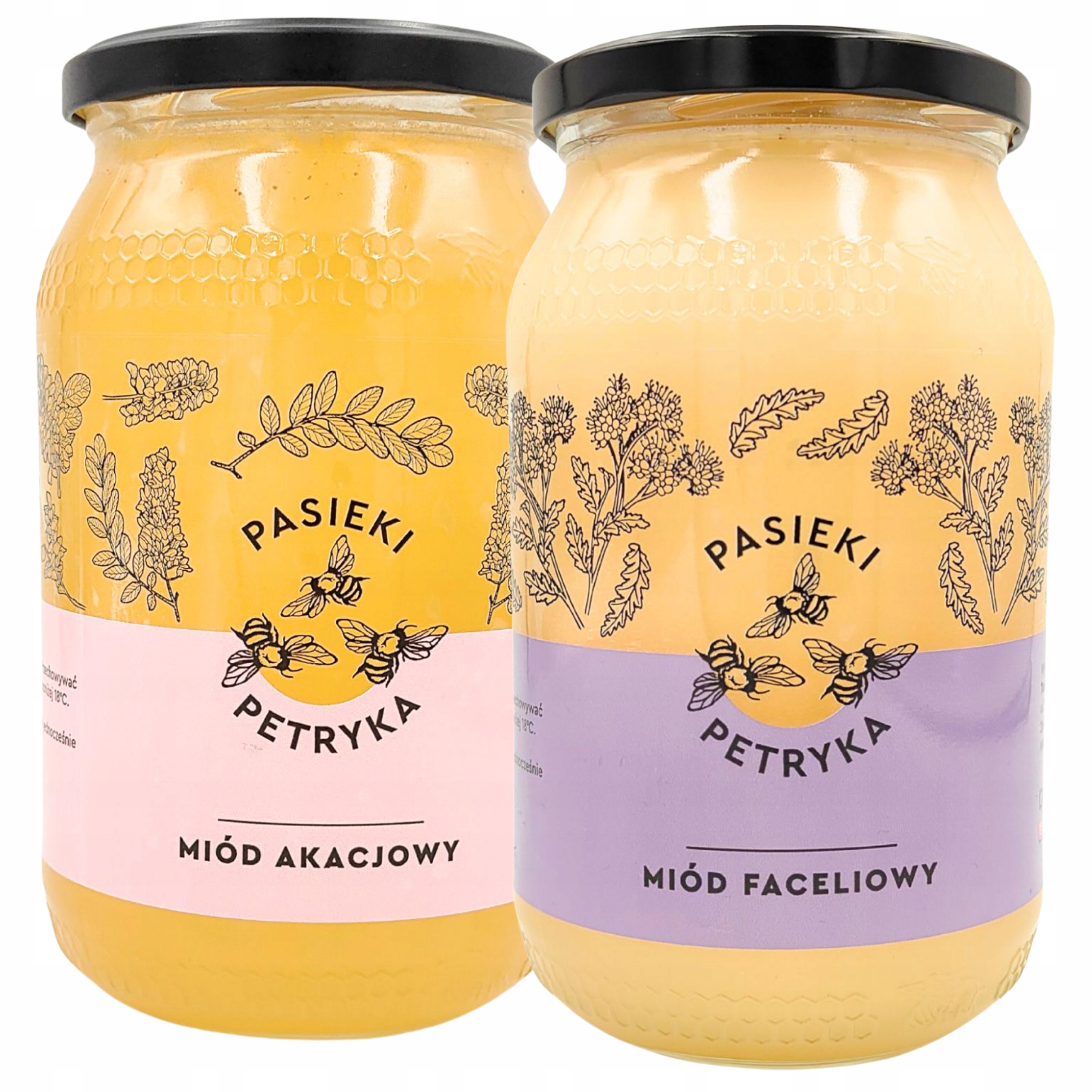 Miód akacjowy faceliowy 1,2 kg duże słoiki Pasieki Petryka
