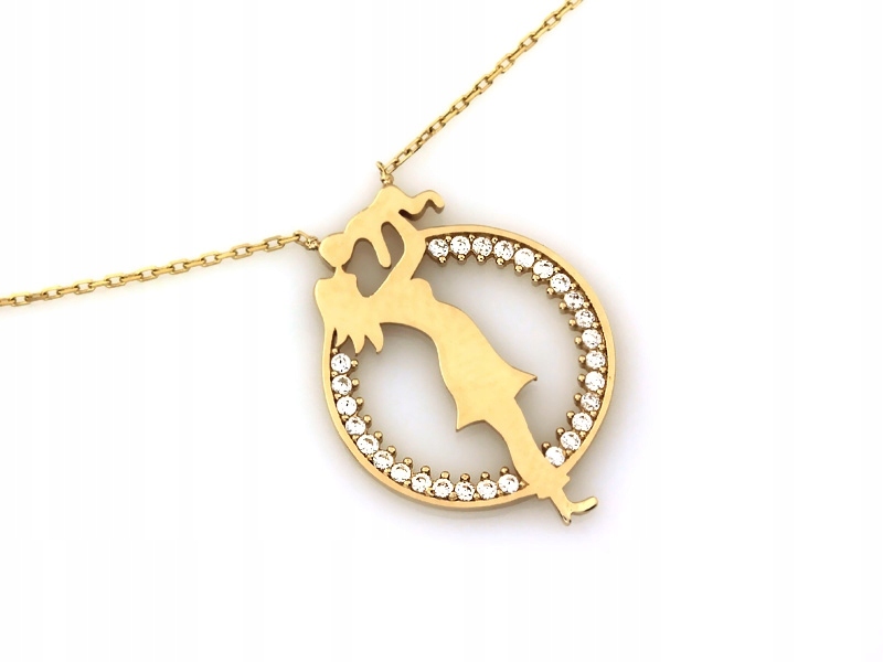 Zlatý náhrdelník 585 maminka s dítětem 45 cm ring postava matky 2.45 g zirkony