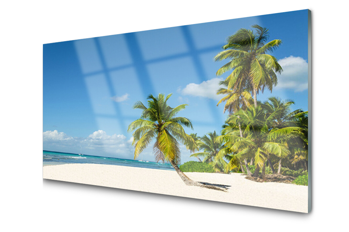 

Panel szklany Płytka Plaża Palma Morze 100x50