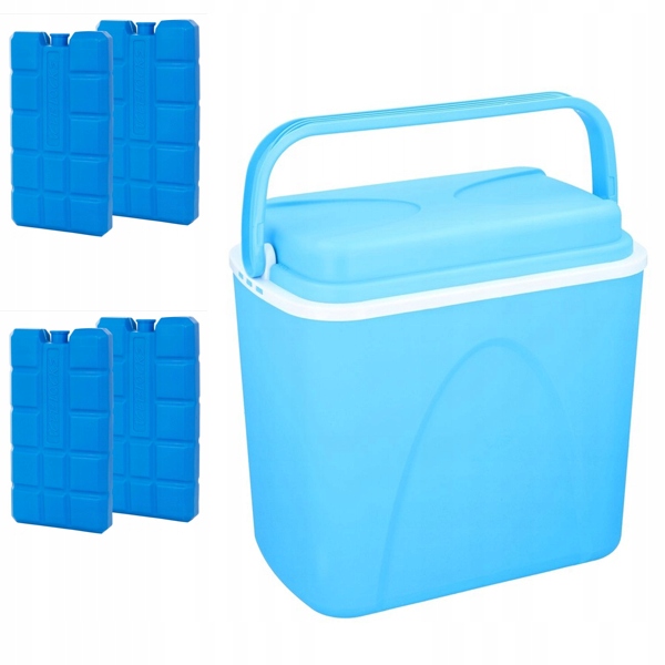 Turistická termická lednička modrá 24 l 4 x chladicí vložka