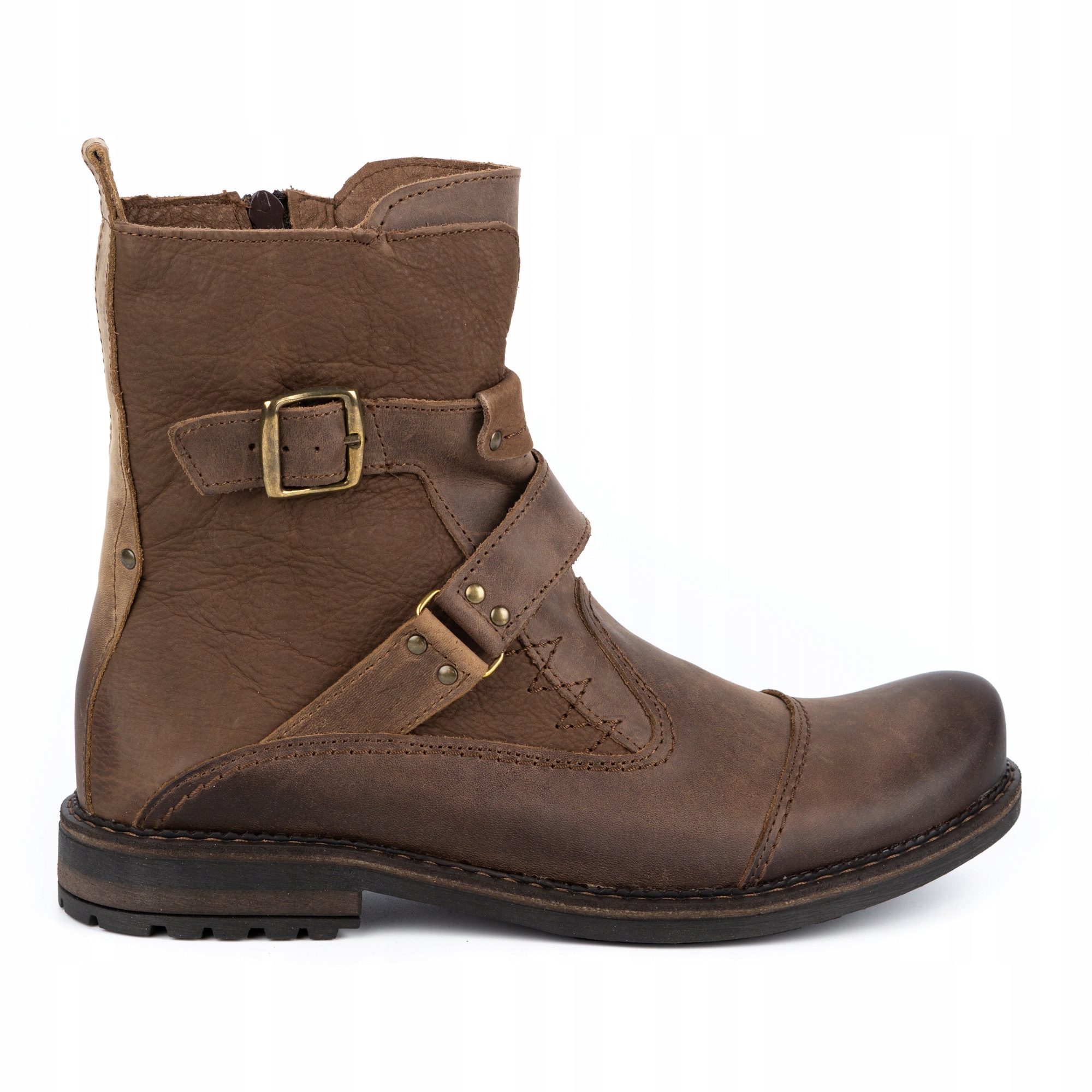 

Sztyblety męskie Buty Motocyklowe Skóra 82 Brąz 43