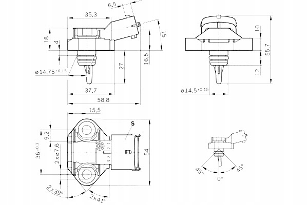 BOSCH CZUJNIK TEMPERATURY PALIWA OPEL COMBO TOUR COMBO MINIVAN ZAFIRA Numer katalogowy części 0 261 230 249