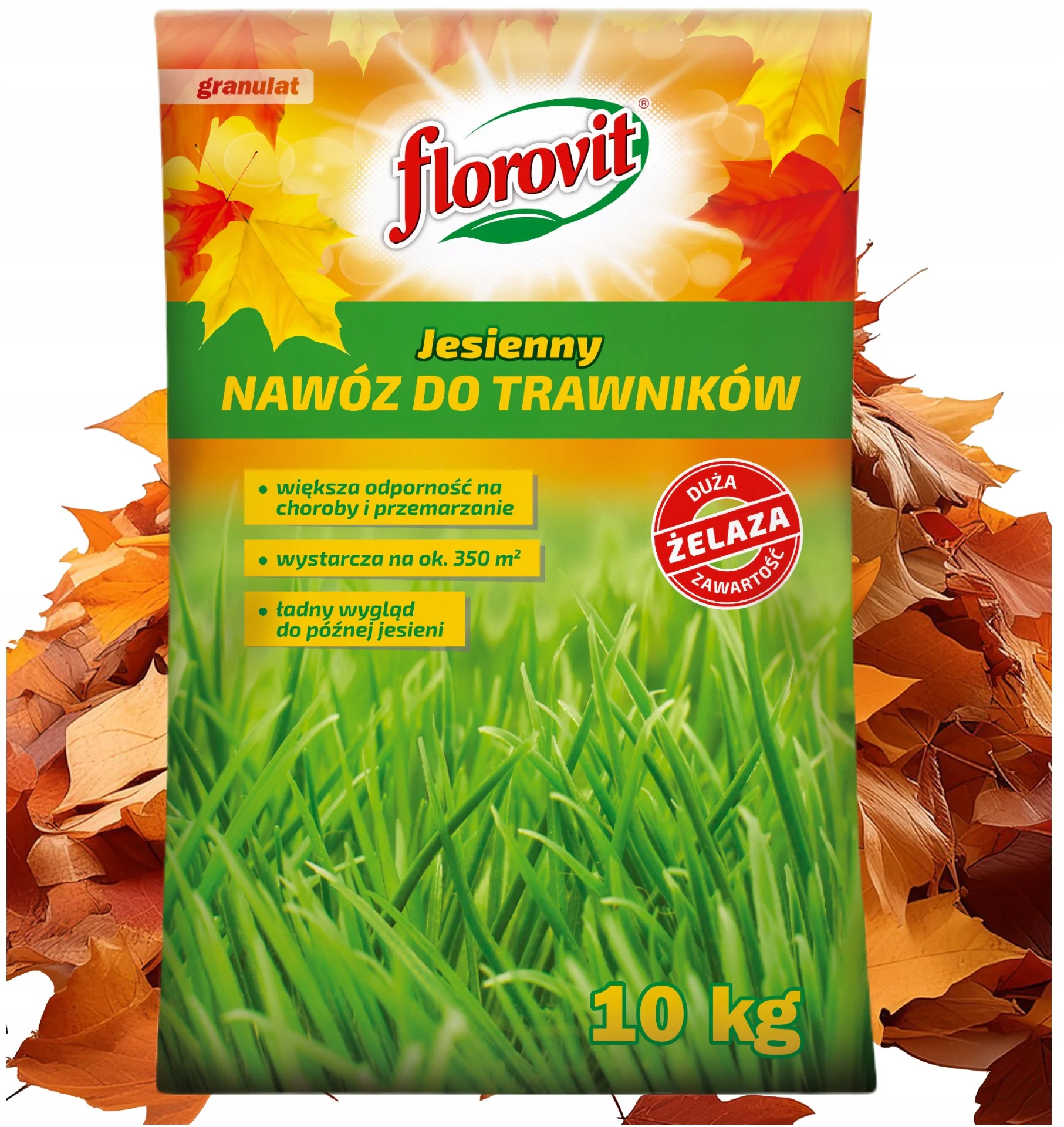 Florovit Jesienny Nawóz Do Traw Trawników Duża Zawartość Żelaza Fe 10KG