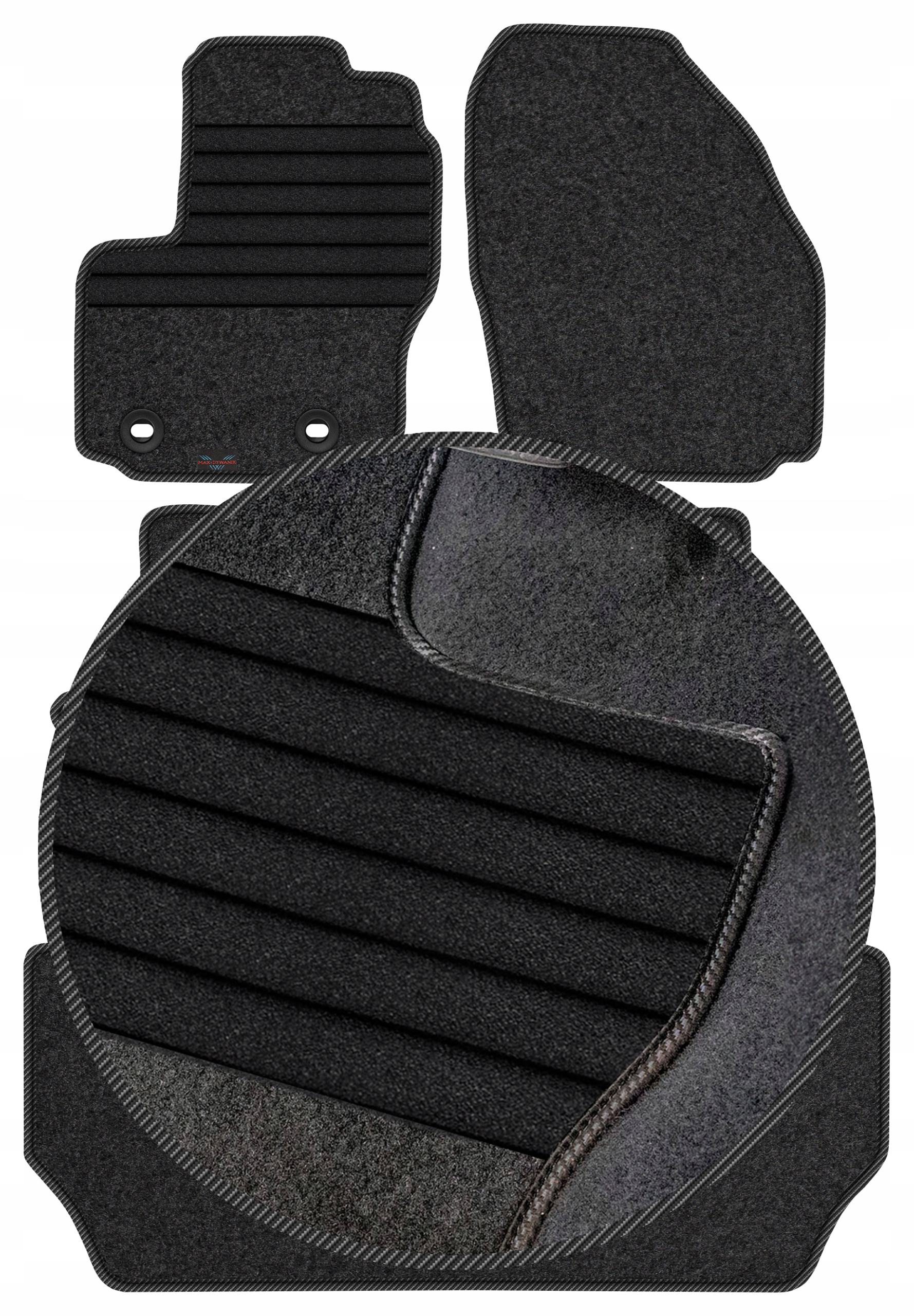 Ford Galaxy II 7os 2006-2010 Velúrové stierače do auta Posilnené