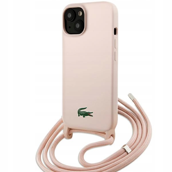 Lacoste iPhone 15 6.1" jasnoróżowy hardcase Silicone Cord