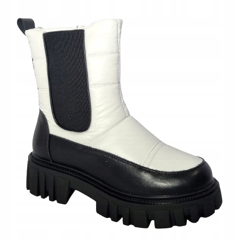 Vysoké zateplené sněhule na silné podrážce Artiker 51C0279 bílé, velikost 38