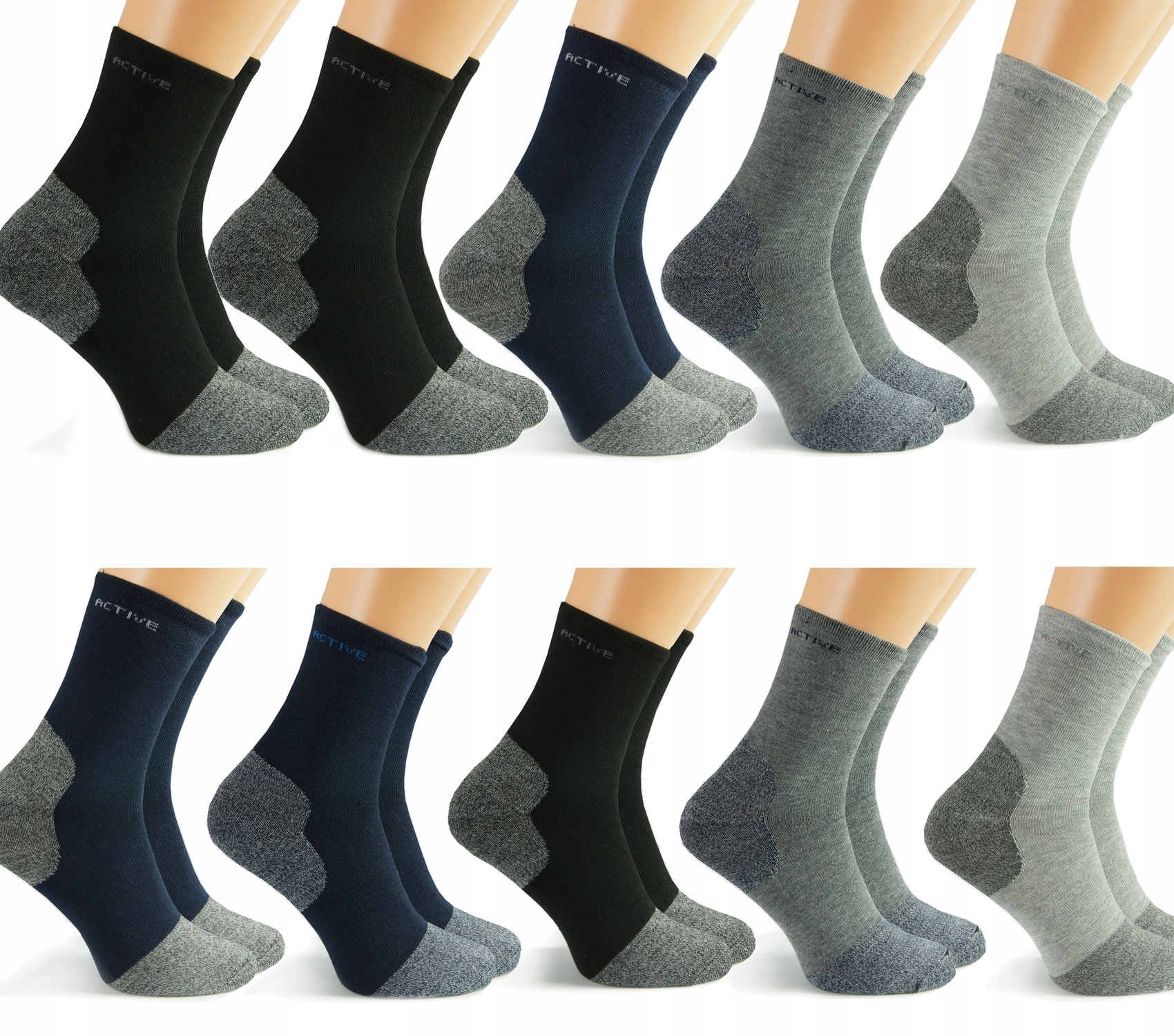 

10 x Skarpety Bawełniane Męskie Sportowe 40-43 R26