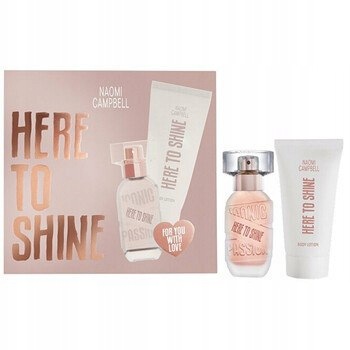 Naomi Campbell Here To Shine Dárková sada toaletní voda 15 ml a tělové mléko 50 ml
